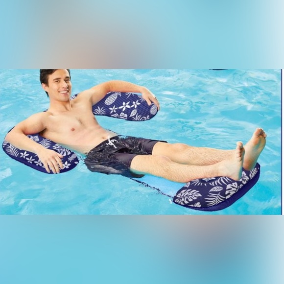 AQUA 3-in-1 Pool Chair Lounge, Pool Float for Adults, Adjustable Mesh & Footrest - Picture 2 of 5